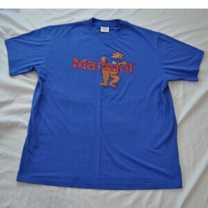 Marmot Mountain Works Leaning Marty Blue Short Sleeve Shirt Large